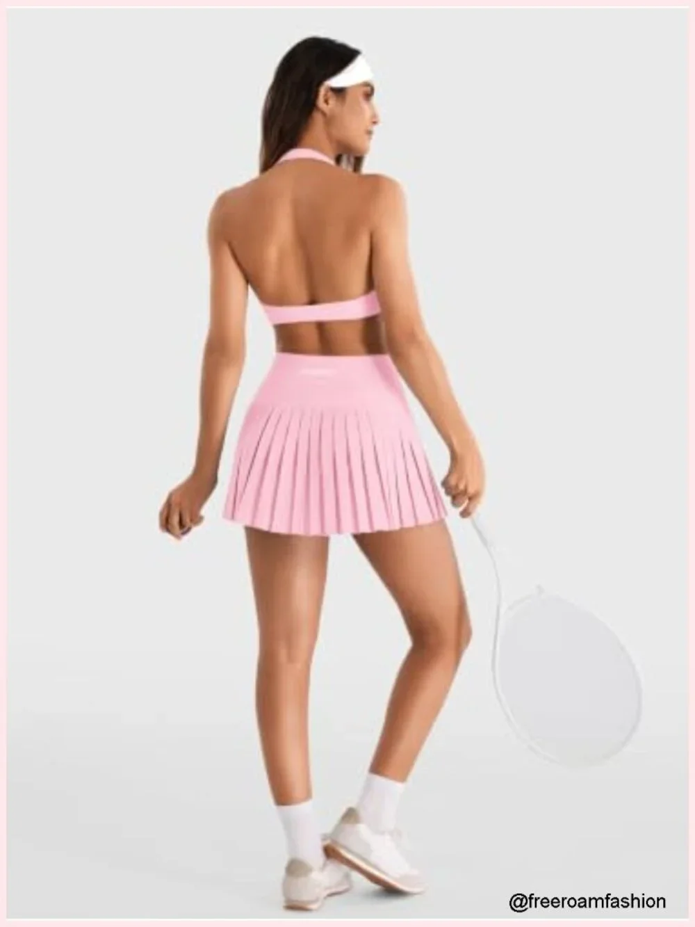 Pleated Tennis Skort with Built-in Shorts, High Waist A-Line Golf Skirt, 2